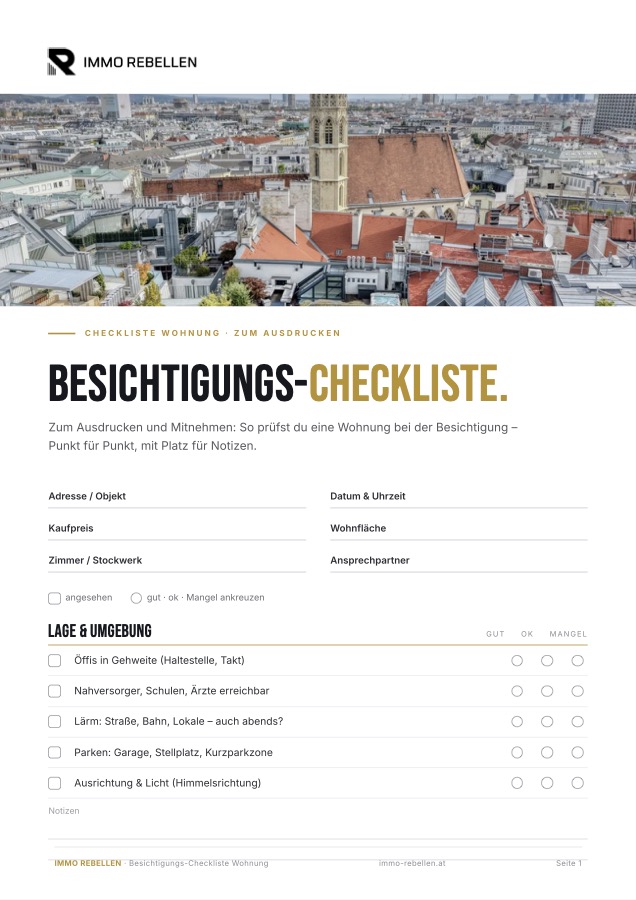 Titelseite: Besichtigungs-Checkliste Wohnung